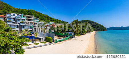 Aerial view of Panwa beach in Phuket, Thailand 115080851