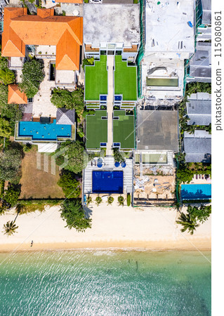 Aerial view of Panwa beach in Phuket, Thailand 115080861
