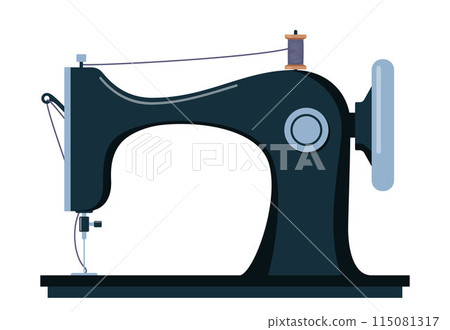 Manual sew machine. Black retro sewing machine for tailoring. Manual sew machine. Black retro sewing machine for tailoring. 115081317