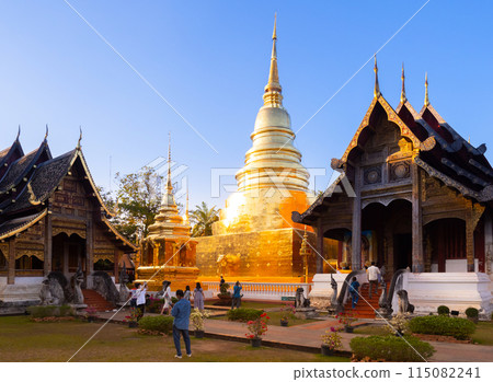 Chiang Mai, Thailand. JAN 10, 2023 Wat Phra Singh 115082241