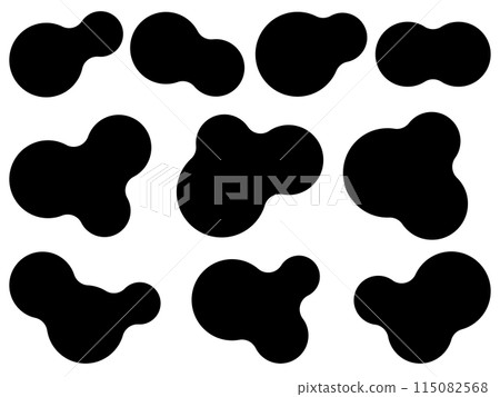 Connected circle silhouette set 115082568