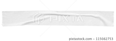 White adhesive paper tape isolated on white background White adhesive paper tape isolated on white background 115082753