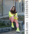 cute girl street portrait 115083076