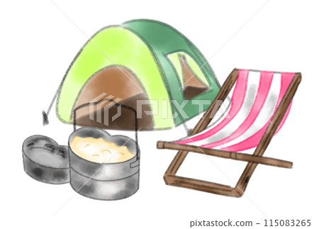 Camping equipment illustrations 115083265