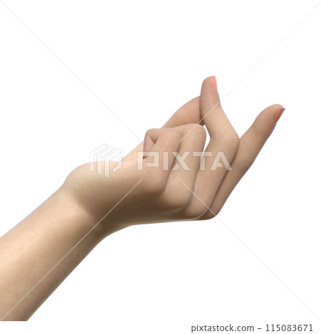 打響指的姿勢，透過打響左手手指發出聲音 女性手部部件的 3D 插圖 115083671