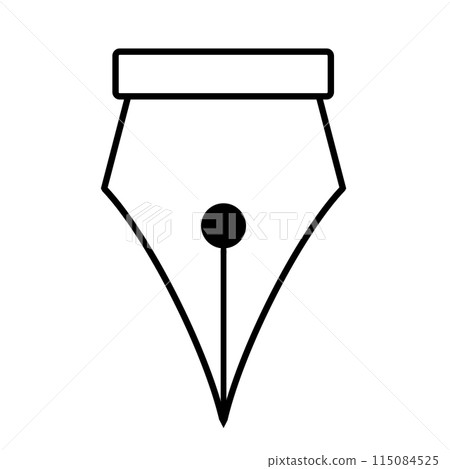 鋼筆筆尖的插圖。簽名圖示。 鋼筆筆尖的插圖。簽名圖示。 115084525