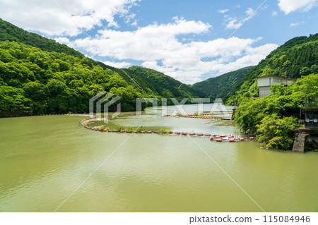 Amagase Dam Lake, Dam, Power Plant, Flooded Dam Amagase Dam Lake, Dam, Power Plant, Flooded Dam 115084946