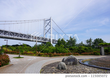 The Seto Ohashi Bridges (mainly the Minami Bisan Seto Ohashi Bridge and the Kita Bisan Seto Ohashi Bridge) seen from Yoshima Parking Area The Seto Ohashi Bridges (mainly the Minami Bisan Seto Ohashi Bridge and the Kita Bisan Seto Ohashi Bridge) seen from Yoshima Parking Area 115085072