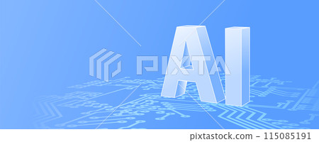 Abstract Artificial intelligence. Cloud computing. Machine learning. Technology web background. Virtual concept futuristic background. Vector art. 115085191
