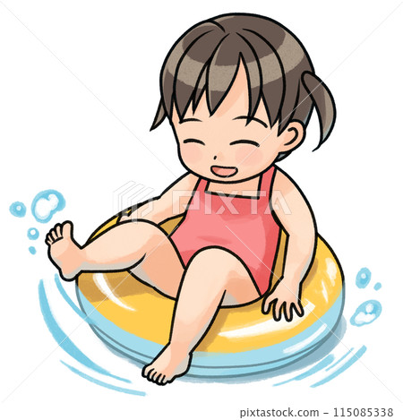 Girl sitting on a float 115085338