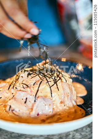 Creamy Omelet with cream sauce Creamy Omelet with cream sauce 115085426