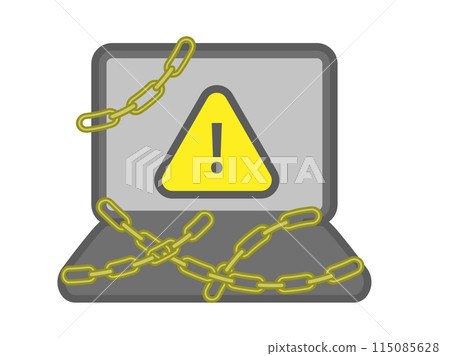 被劫持的筆記型電腦的插圖 被劫持的筆記型電腦的插圖 115085628