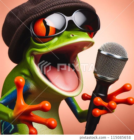 Crocodile singing cheerfully 115085658