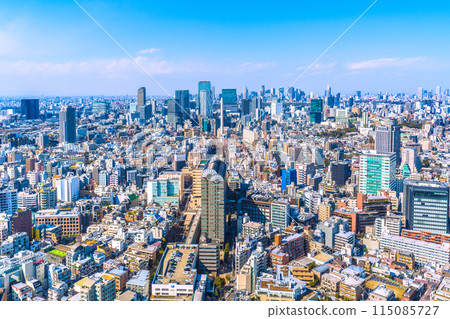 日本東京城市景觀城市景觀-變化的澀谷。澀谷的摩天大樓櫻丘口再開發大樓已經完工… 115085727