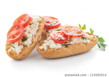 Bread with cottage Bread with cottage 115085814
