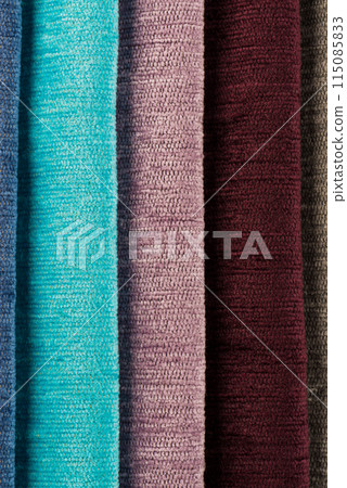 Multi color fabric texture samples 115085833