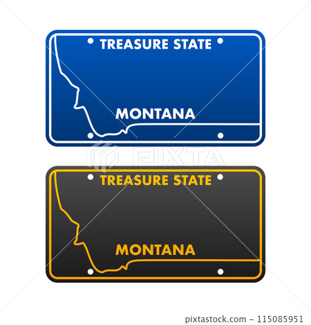 License plate of Montana. Car number plate. Vector stock illustration 115085951