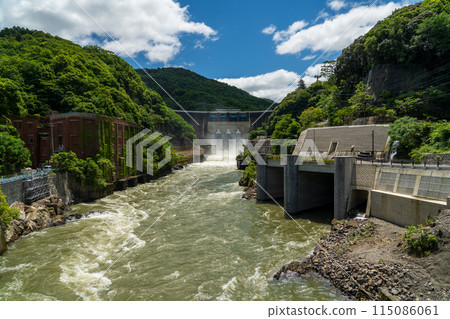 Amagase Dam Flooding Dam Power Plant Flooded Dam 115086061