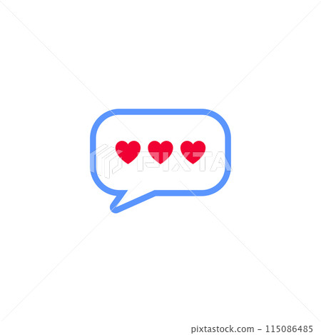 Speech bubble heart icon, Valentines day symbol 115086485