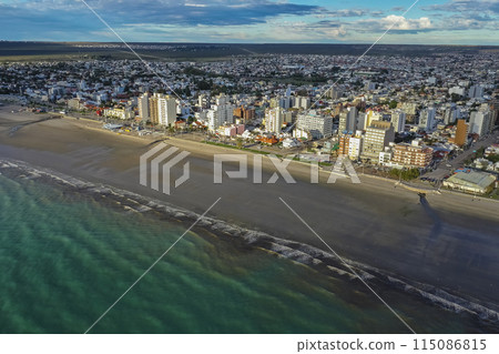 Puerto Madryn City, entrance portal to the Peninsula Valdes natural reserve, World Heritage Site, Patagonia, Argentina. Puerto Madryn City, entrance portal to the Peninsula Valdes natural reserve, World Heritage Site, Patagonia, Argentina. 115086815