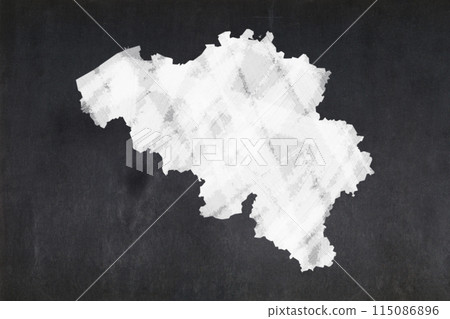 Map of Belgium drawn on a blackboard Map of Belgium drawn on a blackboard 115086896