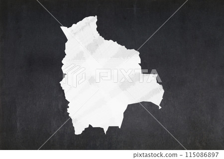 Map of Bolivia drawn on a blackboard 115086897