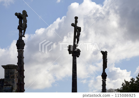 The Calvary crosses of the Saint-Yves church in La Roche-Maurice The Calvary crosses of the Saint-Yves church in La Roche-Maurice 115086925