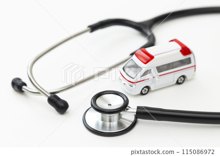 Stethoscope and ambulance 115086972