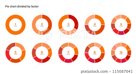 Exploded pie chart variations set 115087041