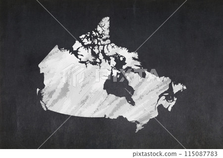 Map of Canada drawn on a blackboard 115087783