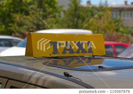 Kosovar taxi sign Kosovar taxi sign 115087979