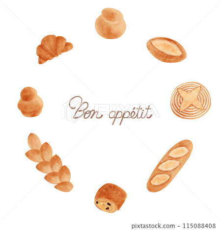 Bon appétit - A frame made up of various French breads Bon appétit - A frame made up of various French breads 115088408