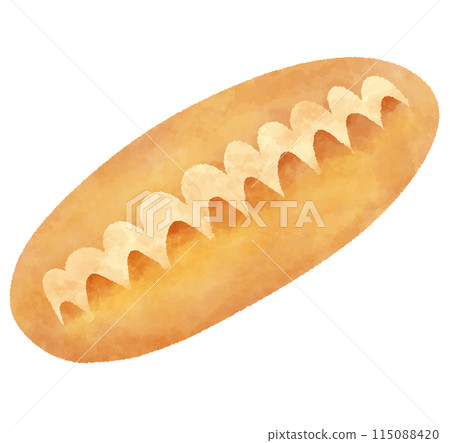 法國麵包插畫Pain au Lait 115088420