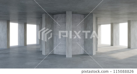 Empty  concrete space interior with sunlight and shadow, 3d rendering 115088826