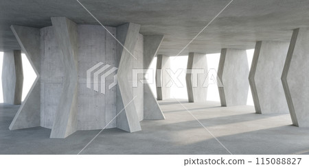 Empty  concrete space interior with sunlight and shadow, 3d rendering 115088827