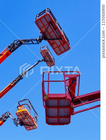 Big group of articulating cranes Big group of articulating cranes 115088900