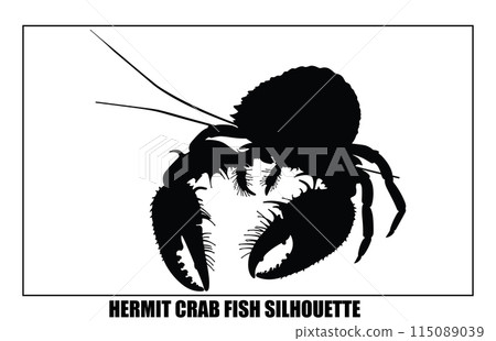 Silhouette Hermit crab animal, Hermit crab design vector silhouette Silhouette Hermit crab animal, Hermit crab design vector silhouette 115089039