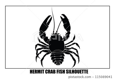 Silhouette Hermit crab animal, Hermit crab design vector silhouette 115089041