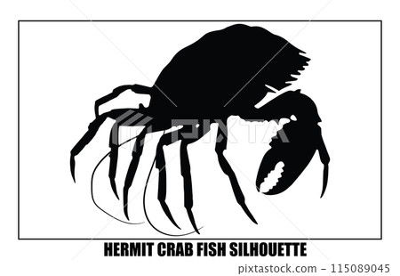 Silhouette Hermit crab animal, Hermit crab design vector silhouette Silhouette Hermit crab animal, Hermit crab design vector silhouette 115089045