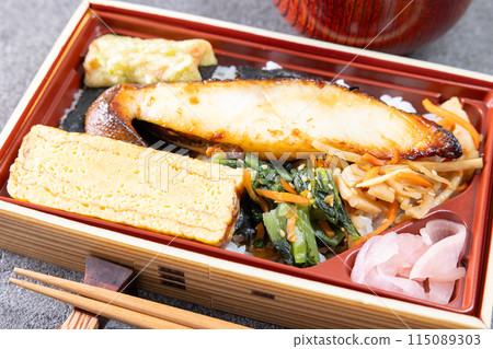 美味的銀鱈魚西京燒便當 115089303