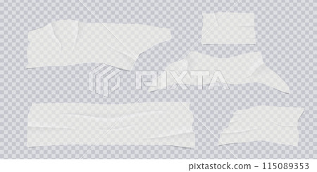 Set of adhesive or masking tapes with torn edges, 115089353