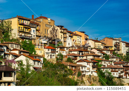 Veliko Tarnovo is the ancient capital of Bulgaria, located on the rocky slopes of the river Veliko Tarnovo is the ancient capital of Bulgaria, located on the rocky slopes of the river 115089451
