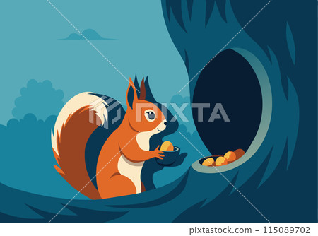 A squirrel is eating from a bowl of food A squirrel is eating from a bowl of food 115089702