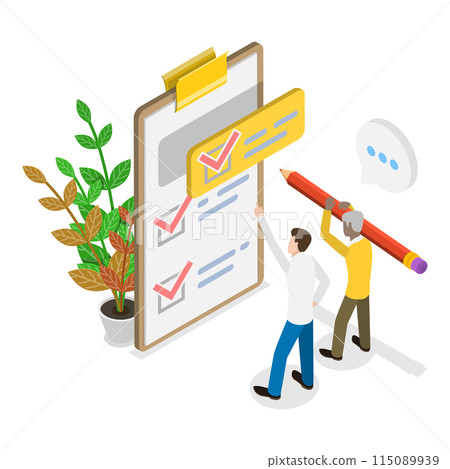 3D Isometric Flat Illustration of Virtual Learning, Education and Acquiring Knowledge. Item 1 115089939