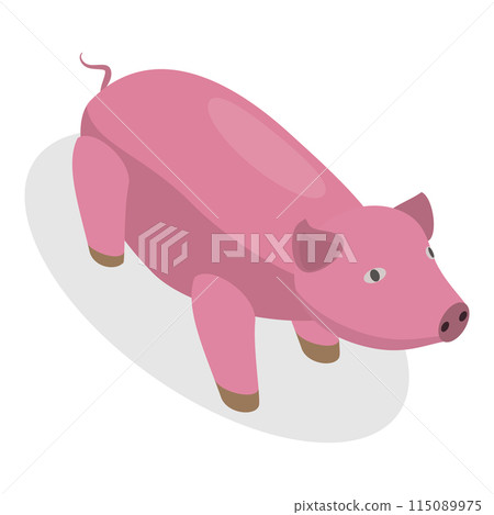 3D Isometric Flat Vector Set of Zoo Animals, WildLife Collection. Item 14 3D Isometric Flat Vector Set of Zoo Animals, WildLife Collection. Item 14 115089975