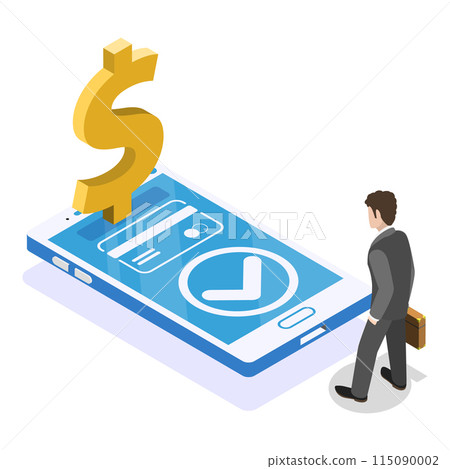 3D Isometric Flat Illustration of Financial Planing or Investment, Accounting and Budgeting. Item 2 115090002