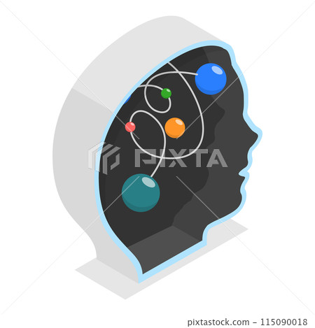 3D Isometric Flat Illustration of Diversity Of Human Minds, Personal Attitude and Lifestyle. Item 3 115090018