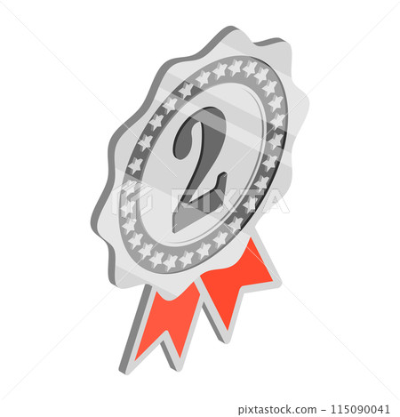 3D Isometric Flat Illustration of Winner Rosette Set, 1st, 2nd and 3rd Medals. Item 2 3D Isometric Flat Illustration of Winner Rosette Set, 1st, 2nd and 3rd Medals. Item 2 115090041