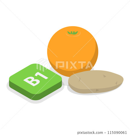 3D Isometric Flat Vector Illustration of Vitamins And Minerals, Healthy Food Supplements. Item 5 3D Isometric Flat Vector Illustration of Vitamins And Minerals, Healthy Food Supplements. Item 5 115090061