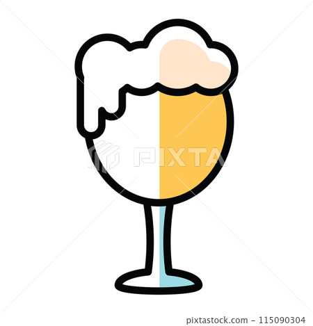 Beer glass icon Flat design Vector 115090304